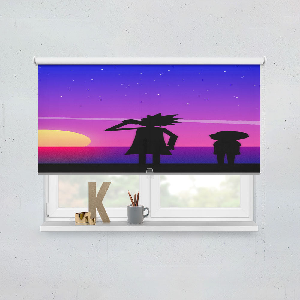 Rick And Morty Looking Sunset Window Roller Blinds Shades