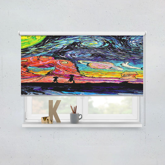 Rick And Morty Starry Night Window Roller Blinds Shades