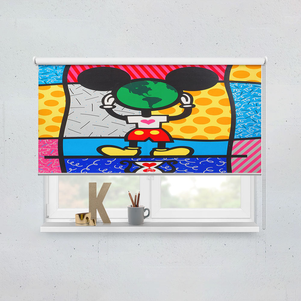 Romero Britto Mickeys World Wallpaper Window Roller Blinds Shades