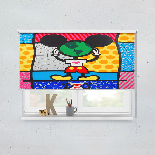 Romero Britto Mickeys World Wallpaper Window Roller Blinds Shades