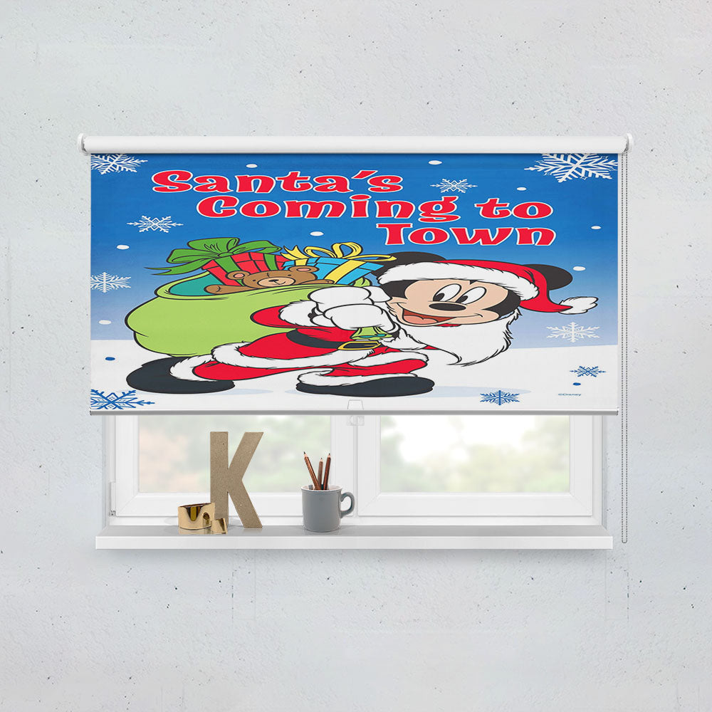 Santa Mickey’S Coming To Town Window Roller Blinds Shades