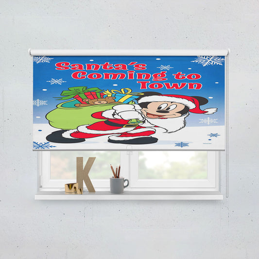 Santa Mickey’S Coming To Town Window Roller Blinds Shades