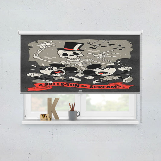 Skeleton Of Screams Mickey & Minnie Window Roller Blinds Shades