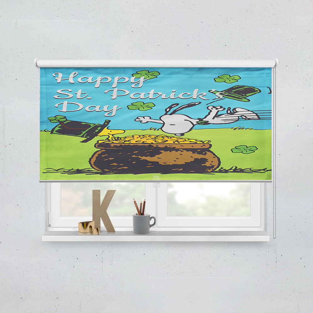 Snoopy And Woodstock St Patricks Day Pot Of Gold Window Roller Blinds Shades