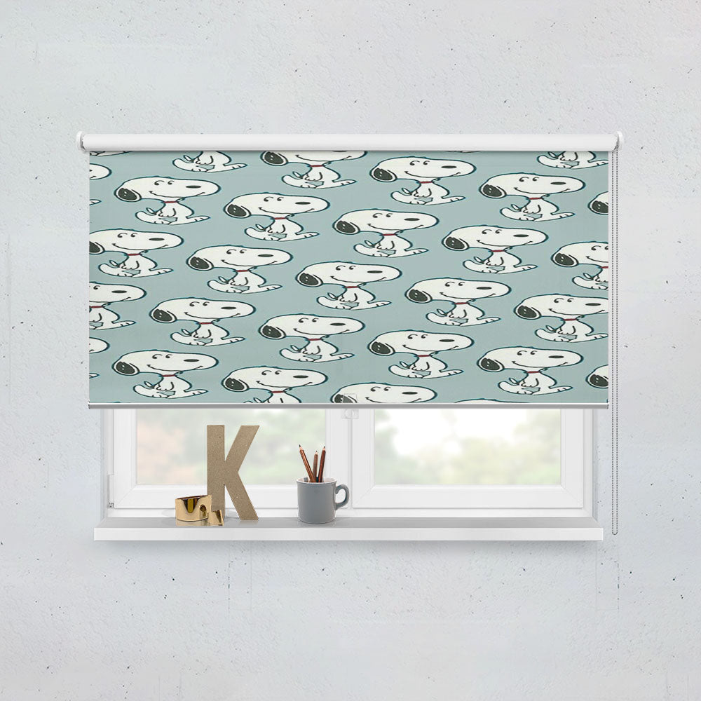 Snoopy Blue Line Window Roller Blinds Shades