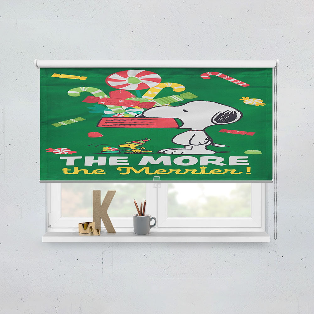 Snoopy Christmas Dog House Window Roller Blinds Shades