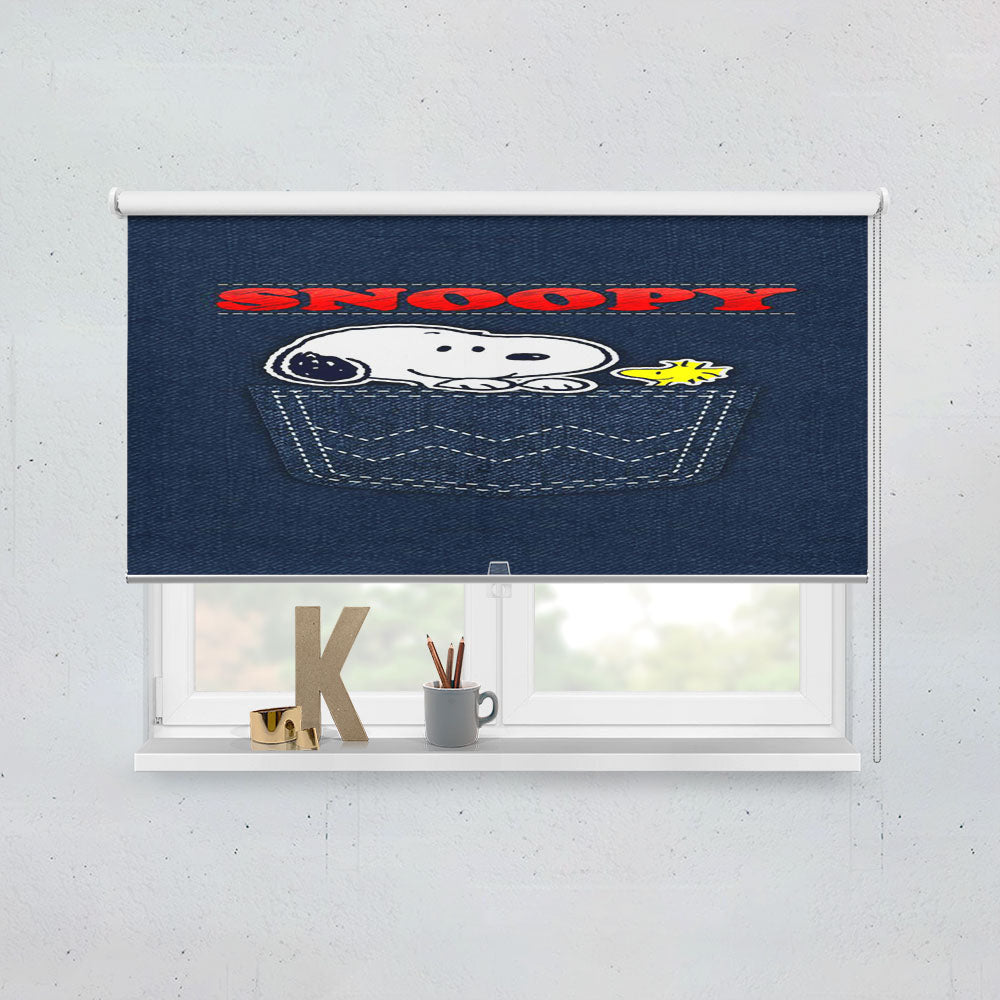 Snoopy Peanuts In Moon Window Roller Blinds Shades