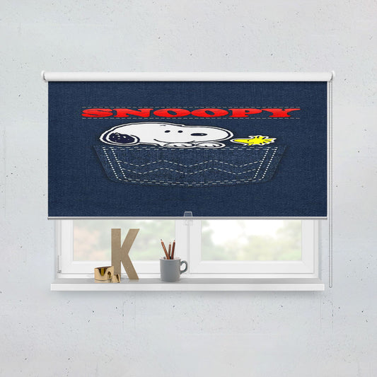 Snoopy Peanuts In Moon Window Roller Blinds Shades
