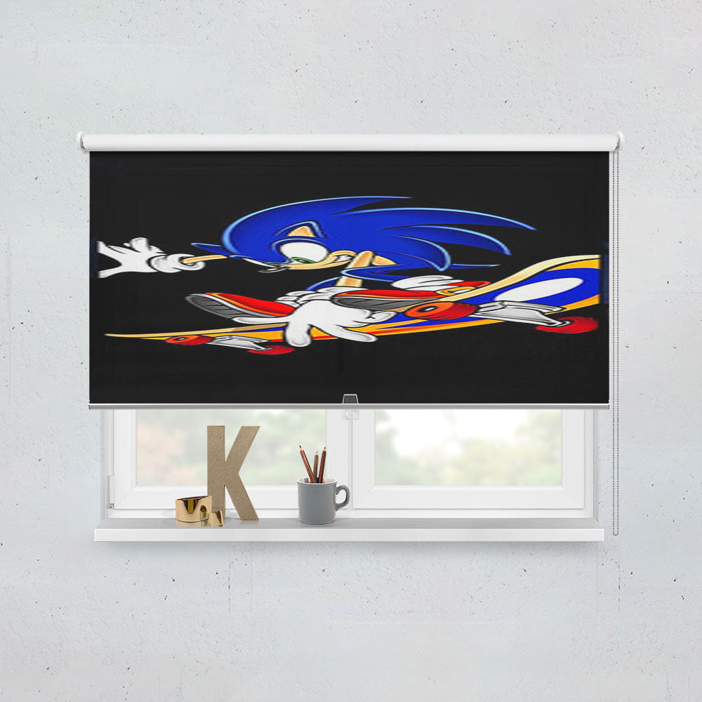 Sonic The Hedgehog Skateboard Window Roller Blinds Shades