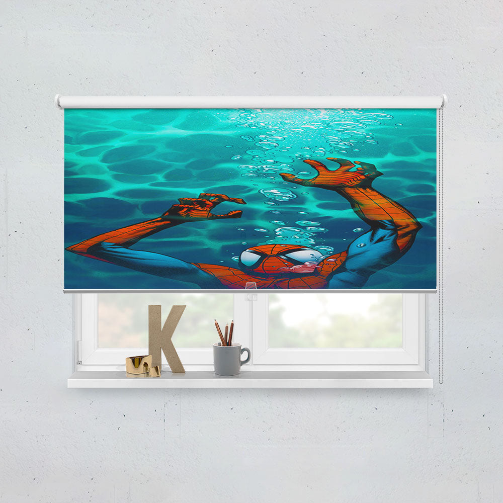 Spider Man Dark Red Logo Window Roller Blinds Shades