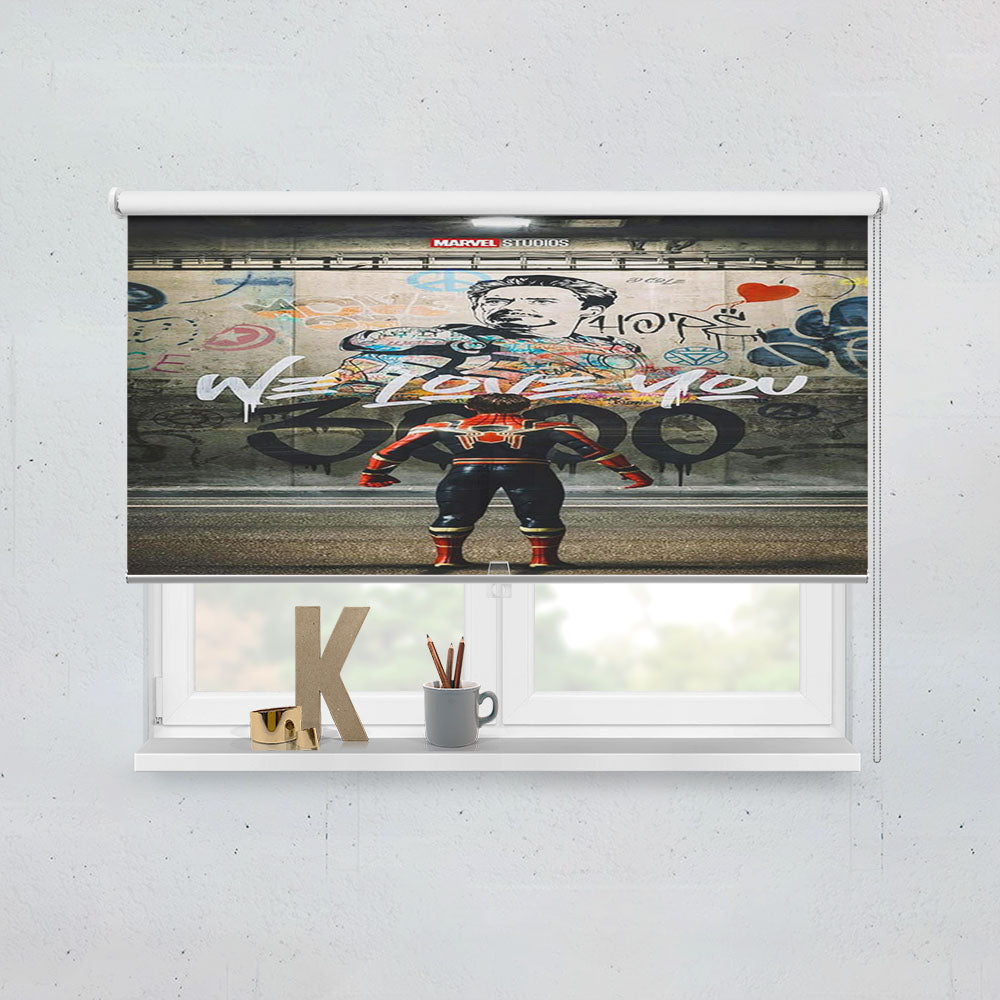 Spiderman We Love You 000 Iron Man Window Roller Blinds Shades