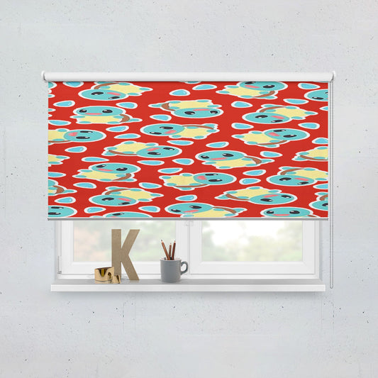 Squirtle Cute Pokemon Pattern Window Roller Blinds Shades