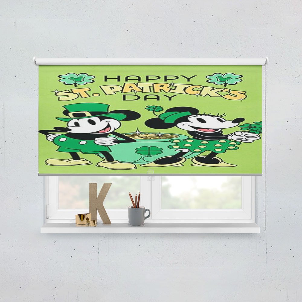 St. Patrick’S Day Gold Mickey And Minnie Window Roller Blinds Shades