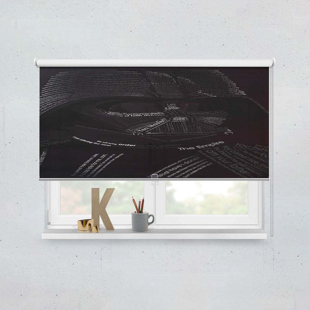 Star Wars Darth Vader Mask Typography Window Roller Blinds Shades