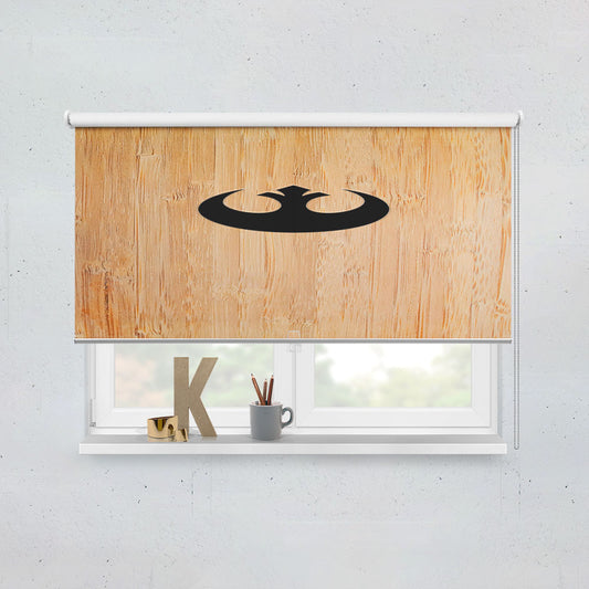 Star Wars Rebel Alliance Symbol Wood Window Roller Blinds Shades
