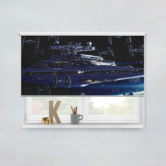 Star Wars Tie Fighter On Galaxy Ship Window Roller Blinds Shades
