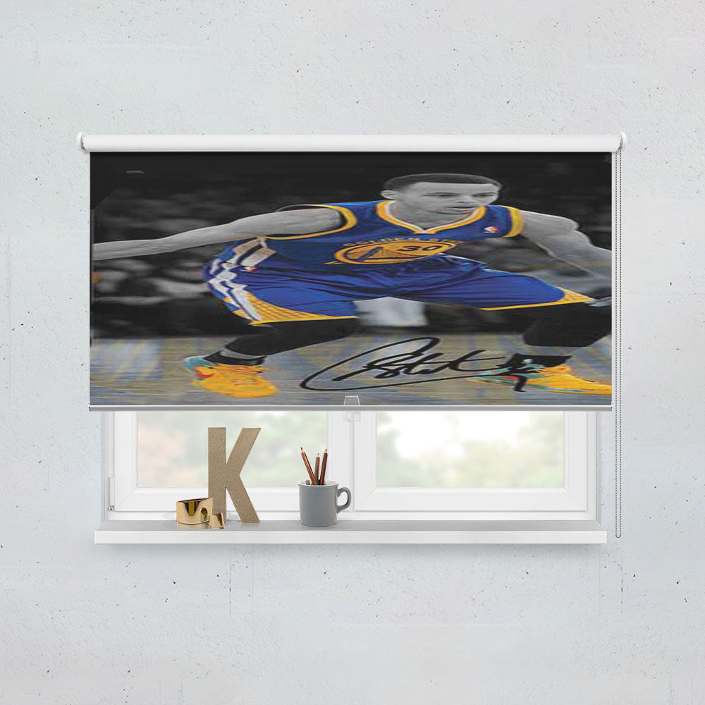 Stephen Curry Grey Blue Gold Window Roller Blinds Shades