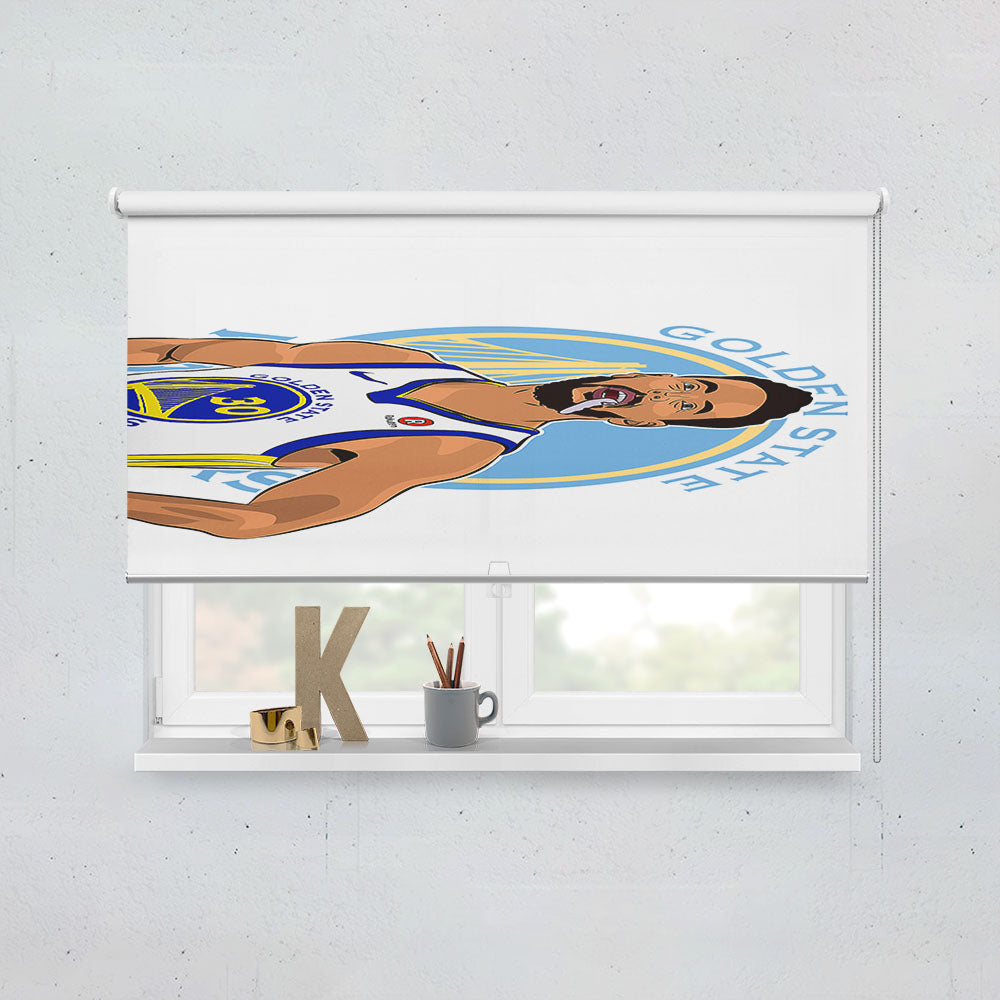 Stephen Curry Warriors Illustration Window Roller Blinds Shades