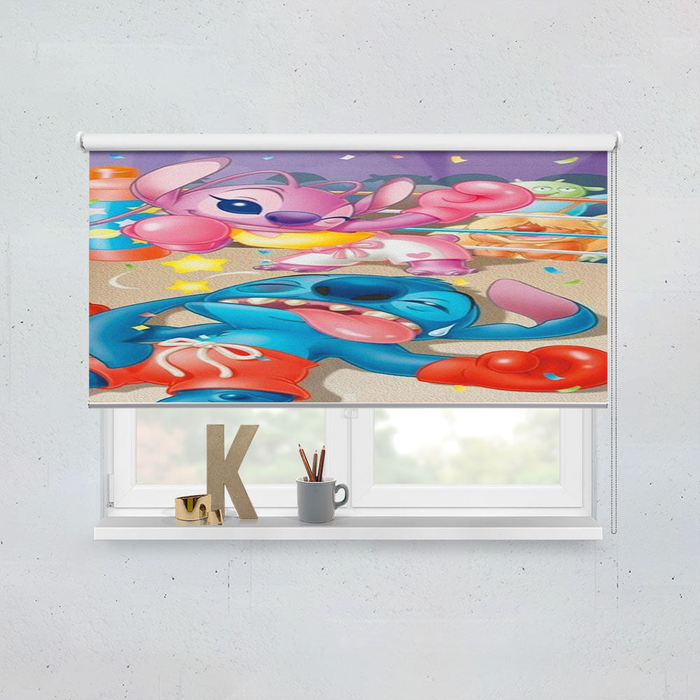 Stitch And Angel Ring Fight Window Roller Blinds Shades