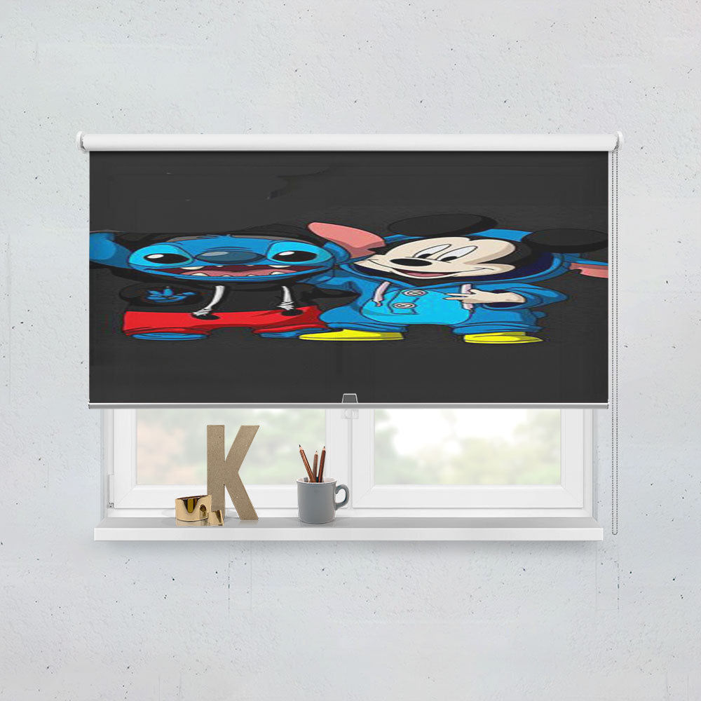 Stitch And Mickey Mouse Window Roller Blinds Shades