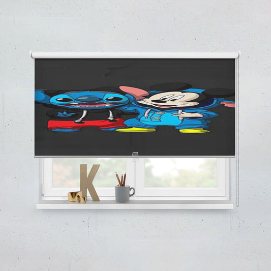 Stitch And Mickey Mouse Window Roller Blinds Shades