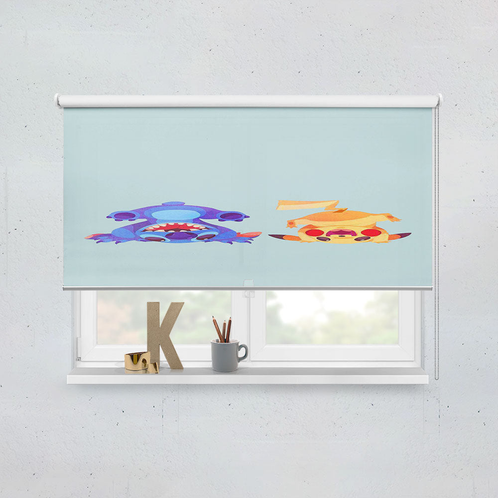Stitch And Pikachu Minimalist Window Roller Blinds Shades