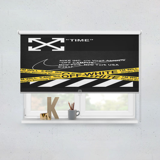 Stripe Arrow Off White New York Black Wallpaper Window Roller Blinds Shades