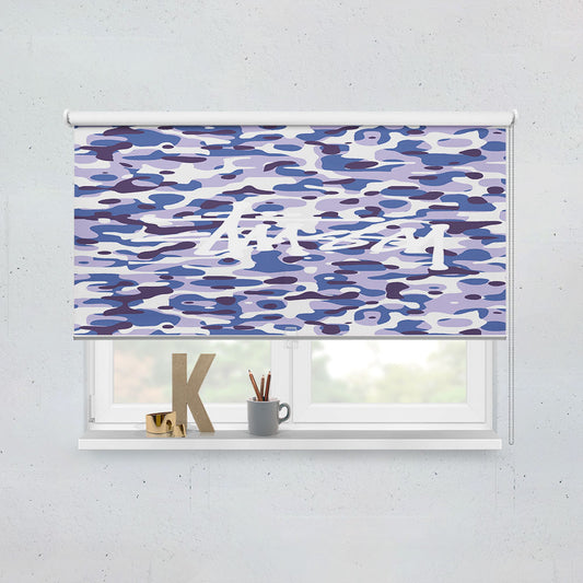 Stussy Bape Camouflage Blue Purple Window Roller Blinds Shades