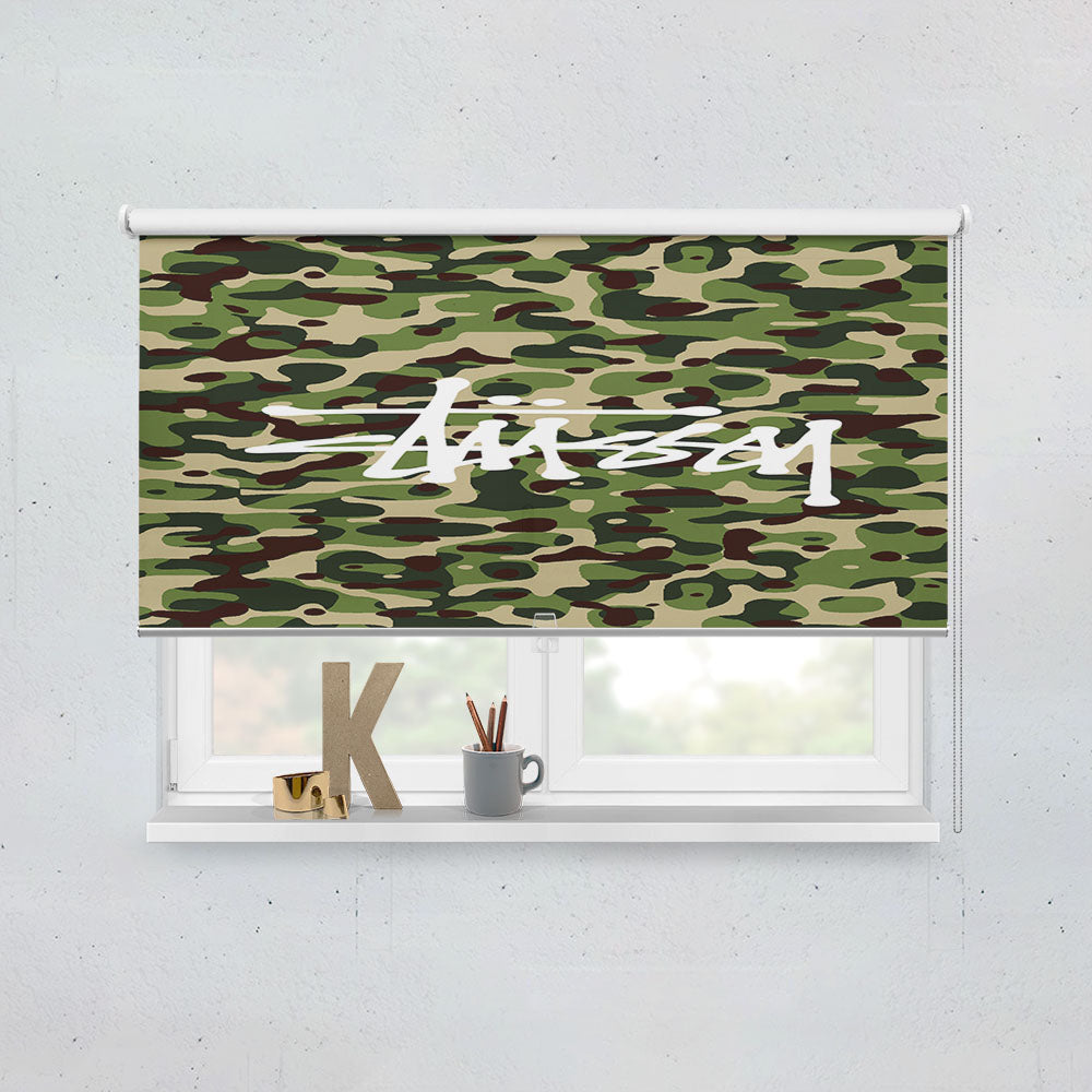 Stussy Bape Camouflage Green Window Roller Blinds Shades