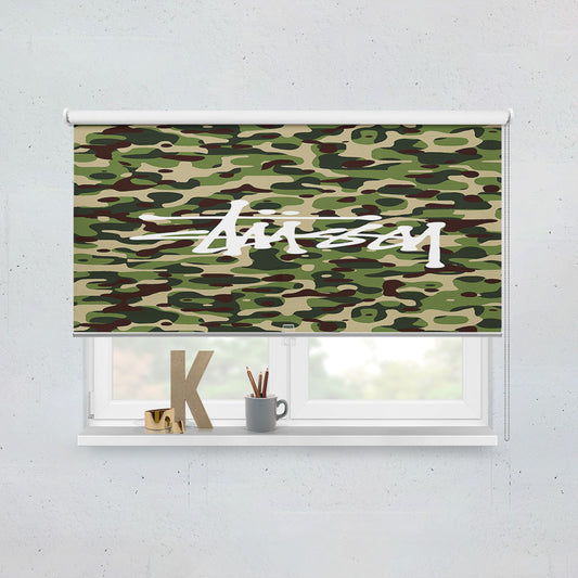 Stussy Bape Camouflage Green Window Roller Blinds Shades