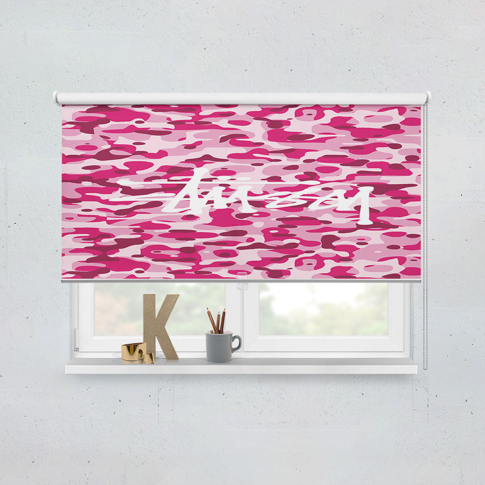 Stussy Bape Camouflage Pink Window Roller Blinds Shades