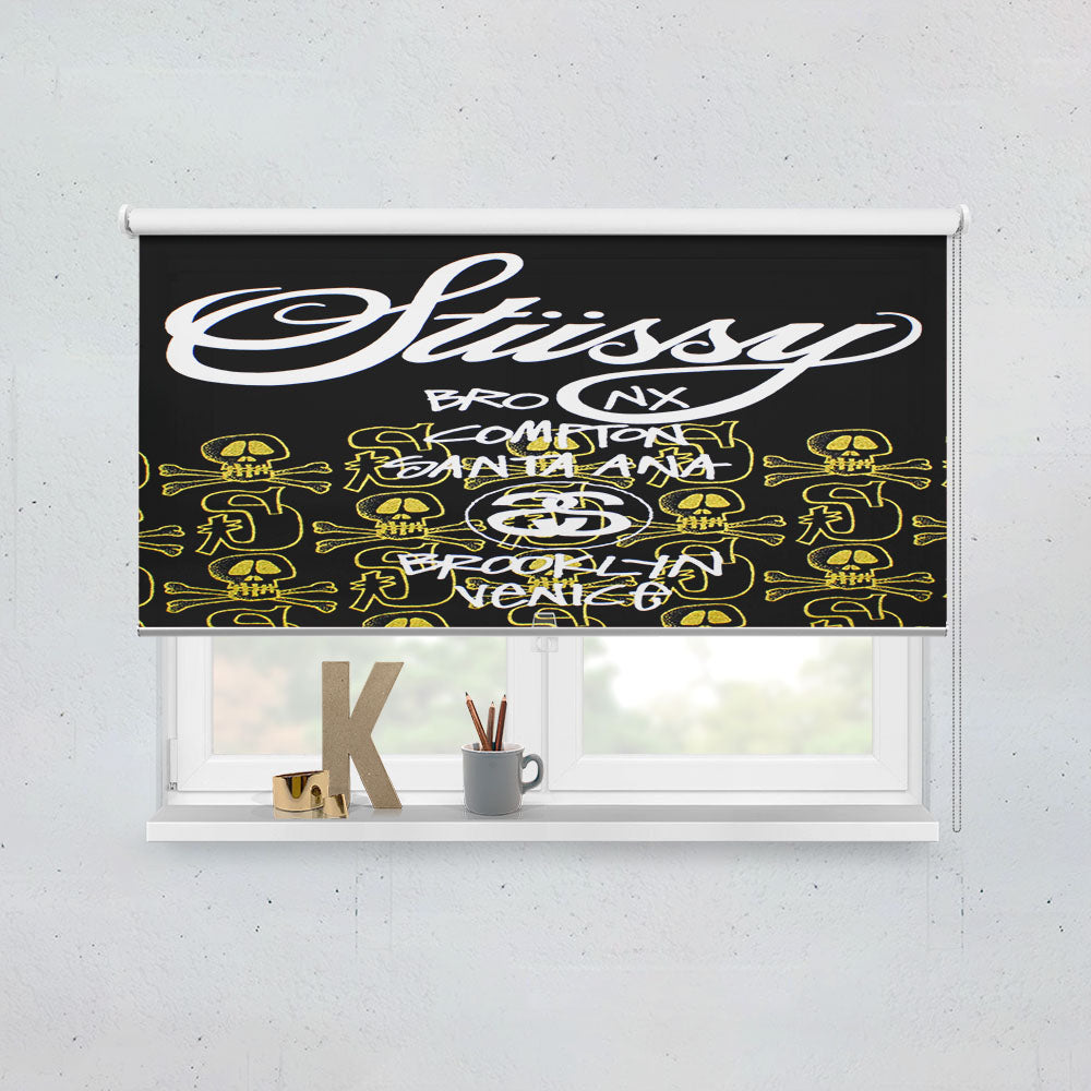 Stussy Skulls Pattern Window Roller Blinds Shades