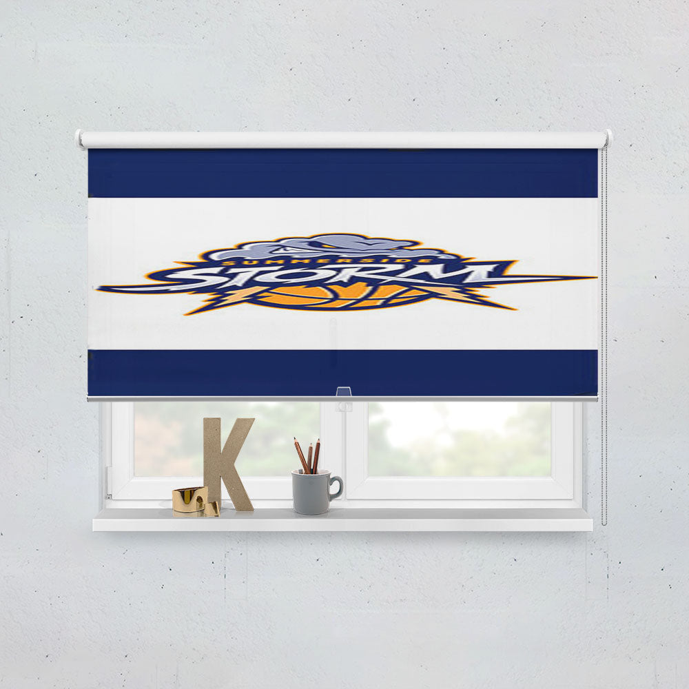 Summerside Blue Storm Window Roller Blinds Shades