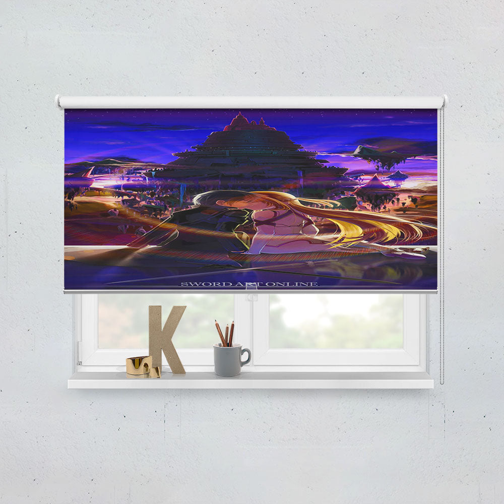 Sword Art Online Aicrad Kirito Asuna Window Roller Blinds Shades