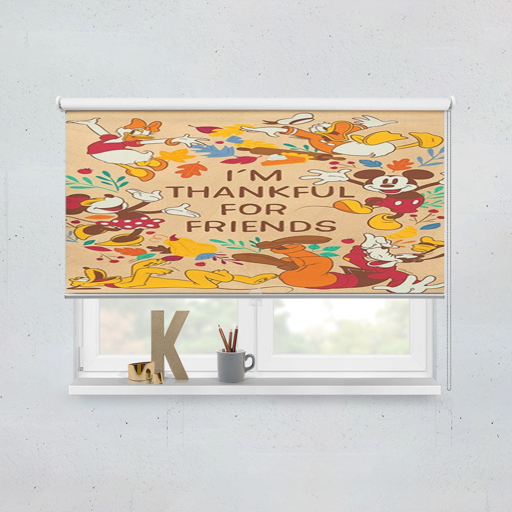 Thankful For Friends Mickey And The Gang Window Roller Blinds Shades