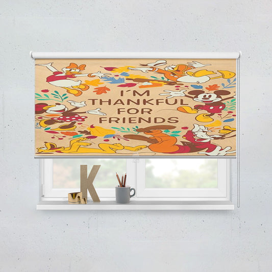 Thankful For Friends Mickey And The Gang Window Roller Blinds Shades