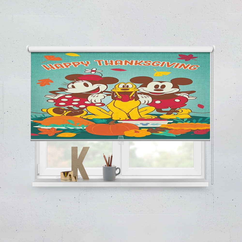 Thanksgiving Feast Mickey And Minnie Window Roller Blinds Shades