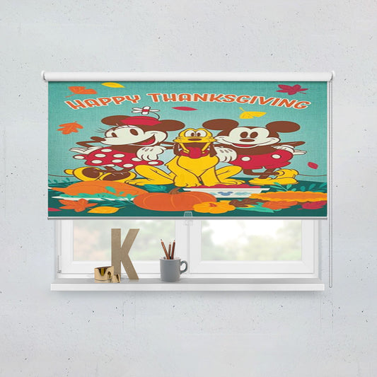 Thanksgiving Feast Mickey And Minnie Window Roller Blinds Shades