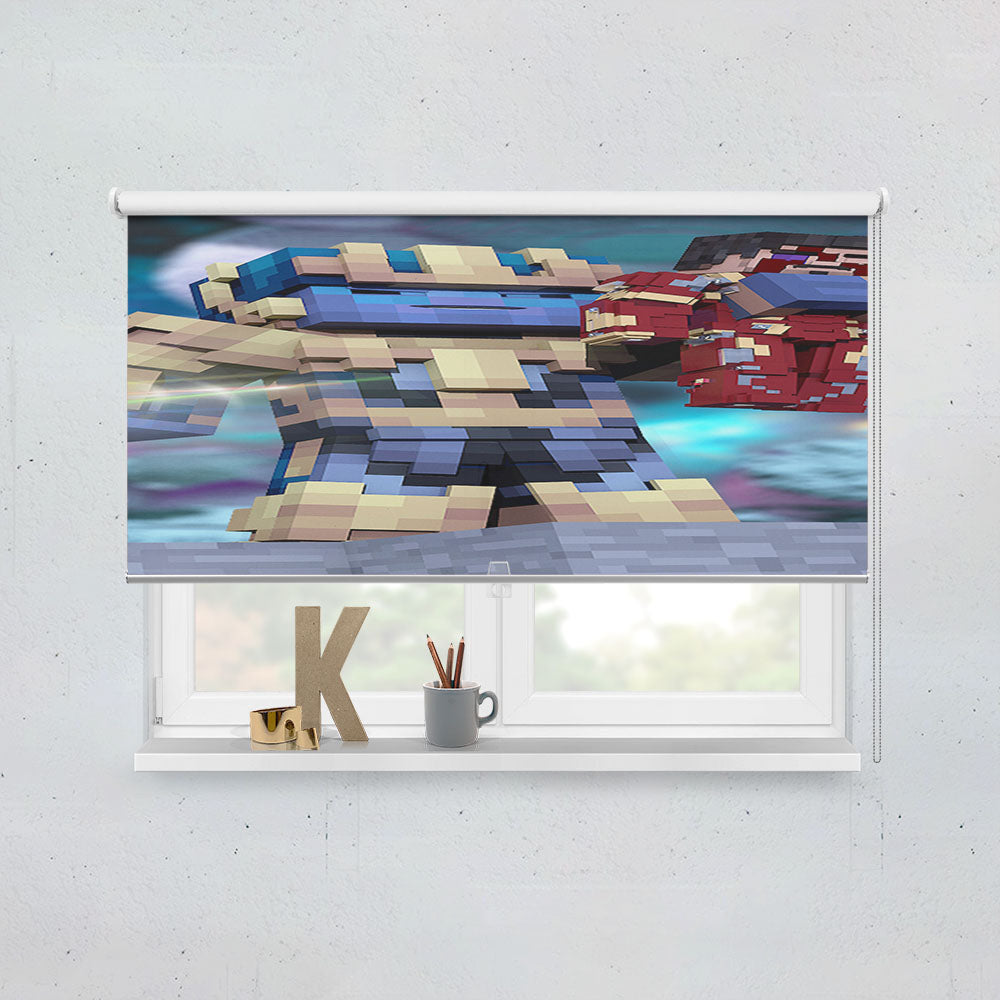 Thanos And Iron Man Minecraft Window Roller Blinds Shades