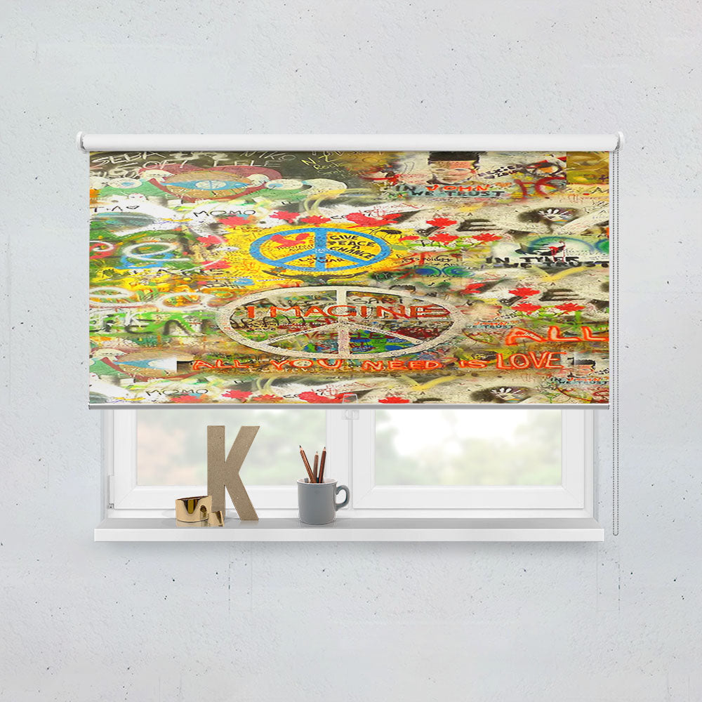 The Beatles John Lennon Peace Sign Window Roller Blinds Shades