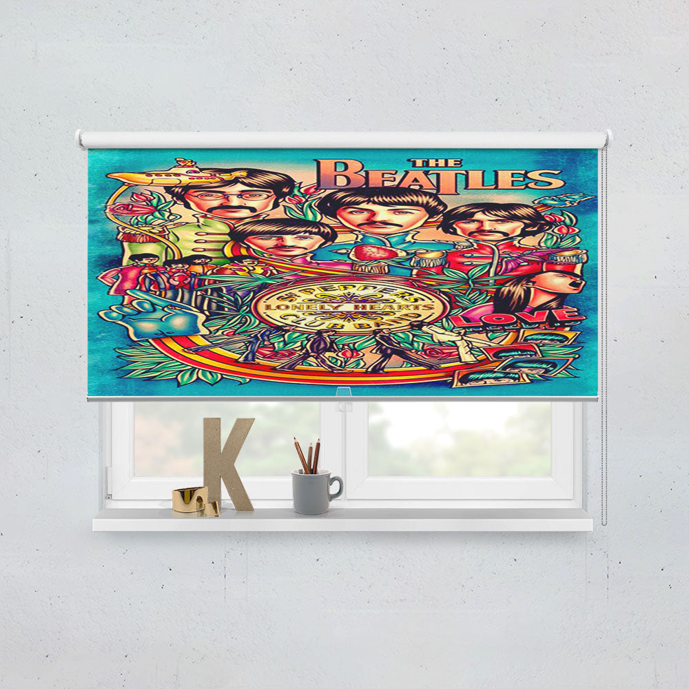 The Beatles Poster Vintage Window Roller Blinds Shades