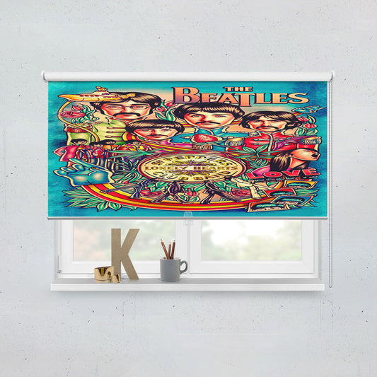 The Beatles Poster Vintage Window Roller Blinds Shades