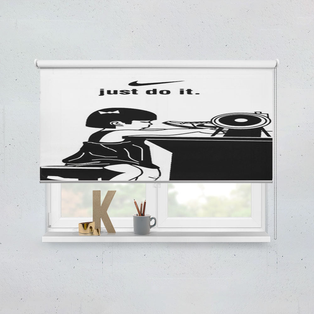 The Little Nike Girl Just Do It Window Roller Blinds Shades