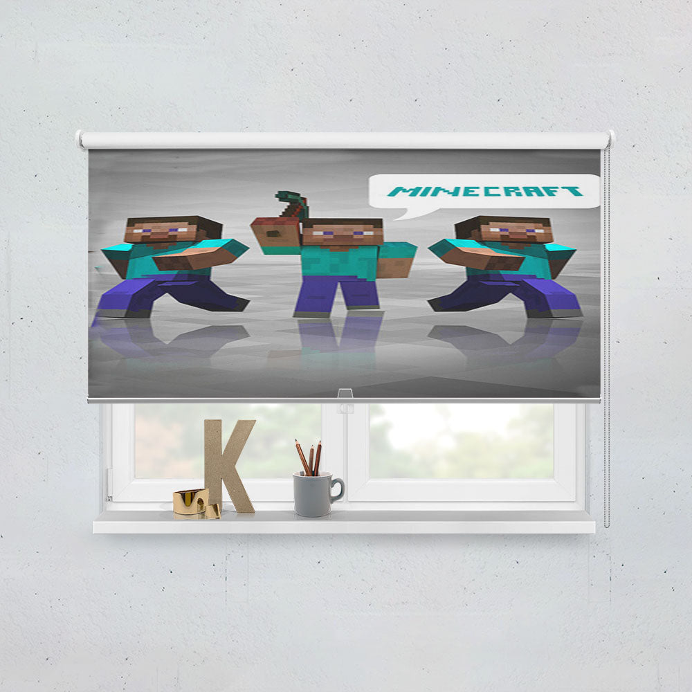 Three Minecraft Game Window Roller Blinds Shades