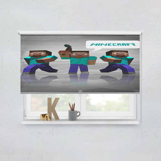 Three Minecraft Game Window Roller Blinds Shades