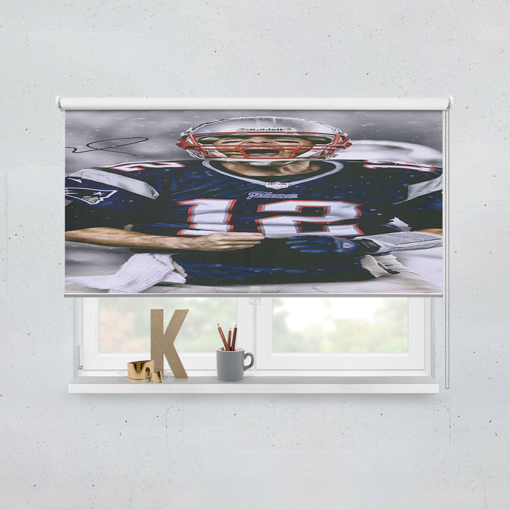 Tom Brady New England Patriots Nfl Wallpaper Window Roller Blinds Shades