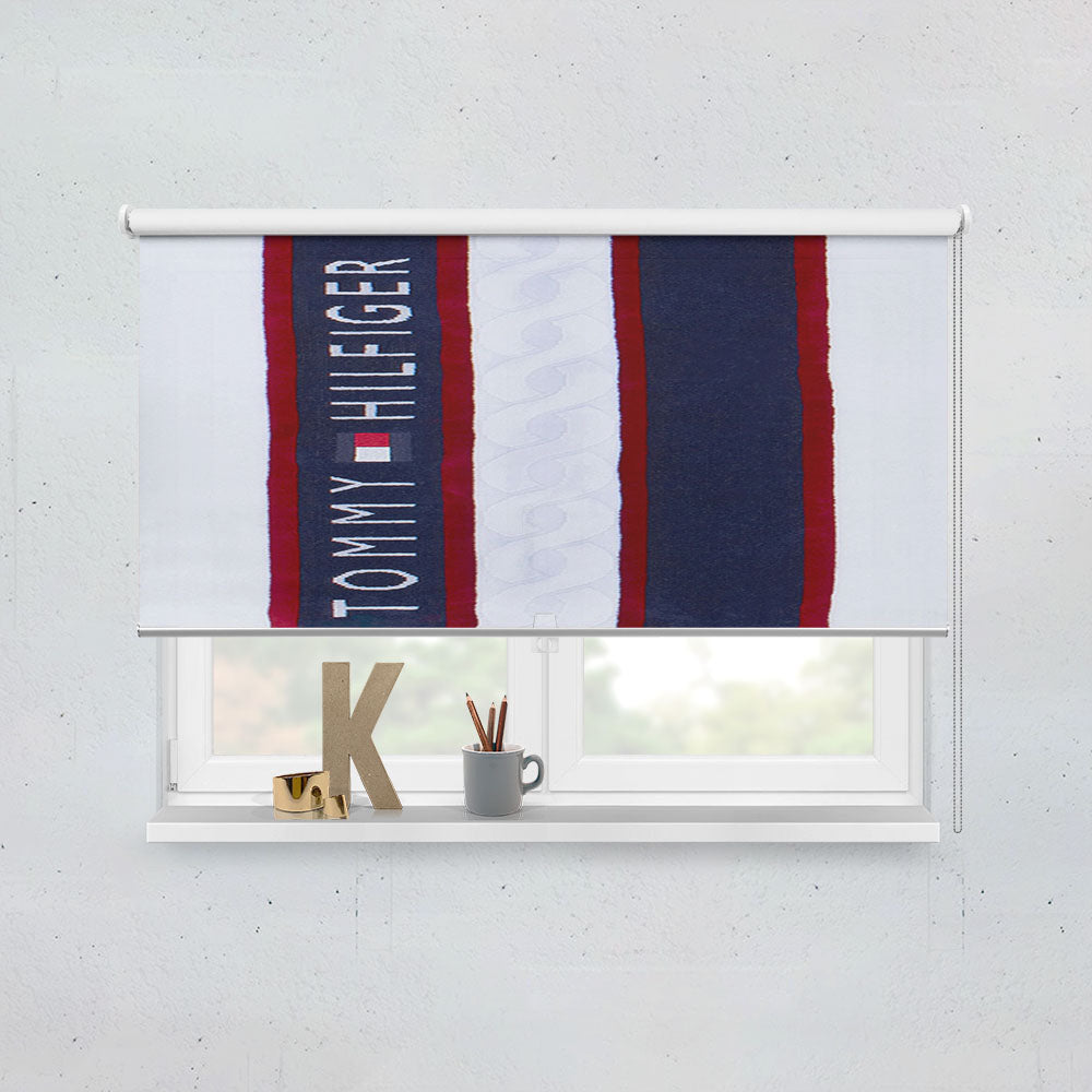 Tommy Hilfiger Logo Fabric Towel Texture Window Roller Blinds Shades