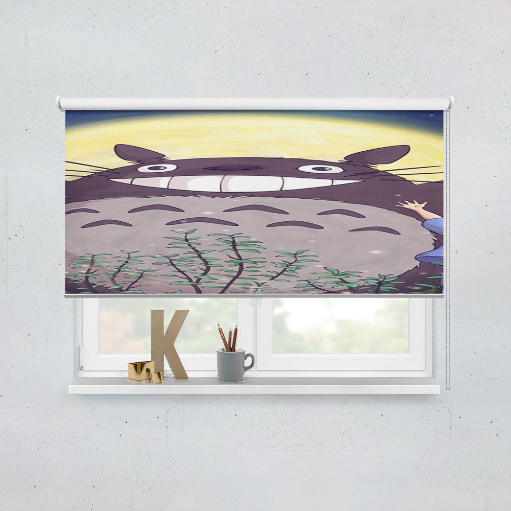 Totoro Forest Anime Cute Illustration Art Blue Window Roller Blinds Shades