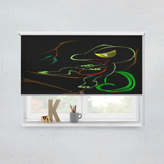Treecko Mudkip Pokemon Line Art On Black Window Roller Blinds Shades