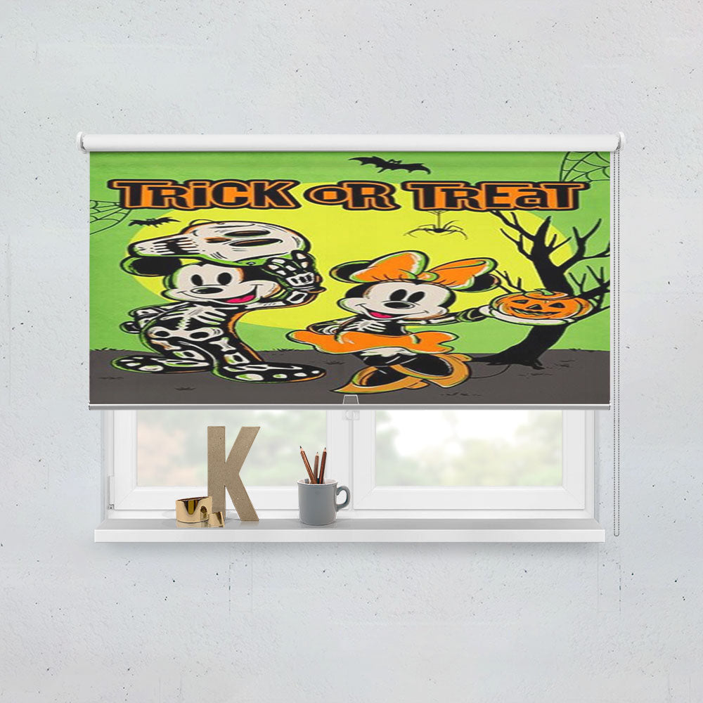 Trick Or Treat Mickey And Minnie Mouse Window Roller Blinds Shades